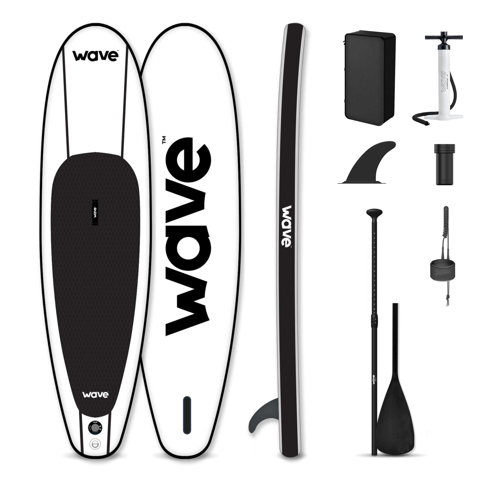 Classic SUP | Inflatable Stand-Up Paddleboard | 10ft | Black & White - Wave Sups USA