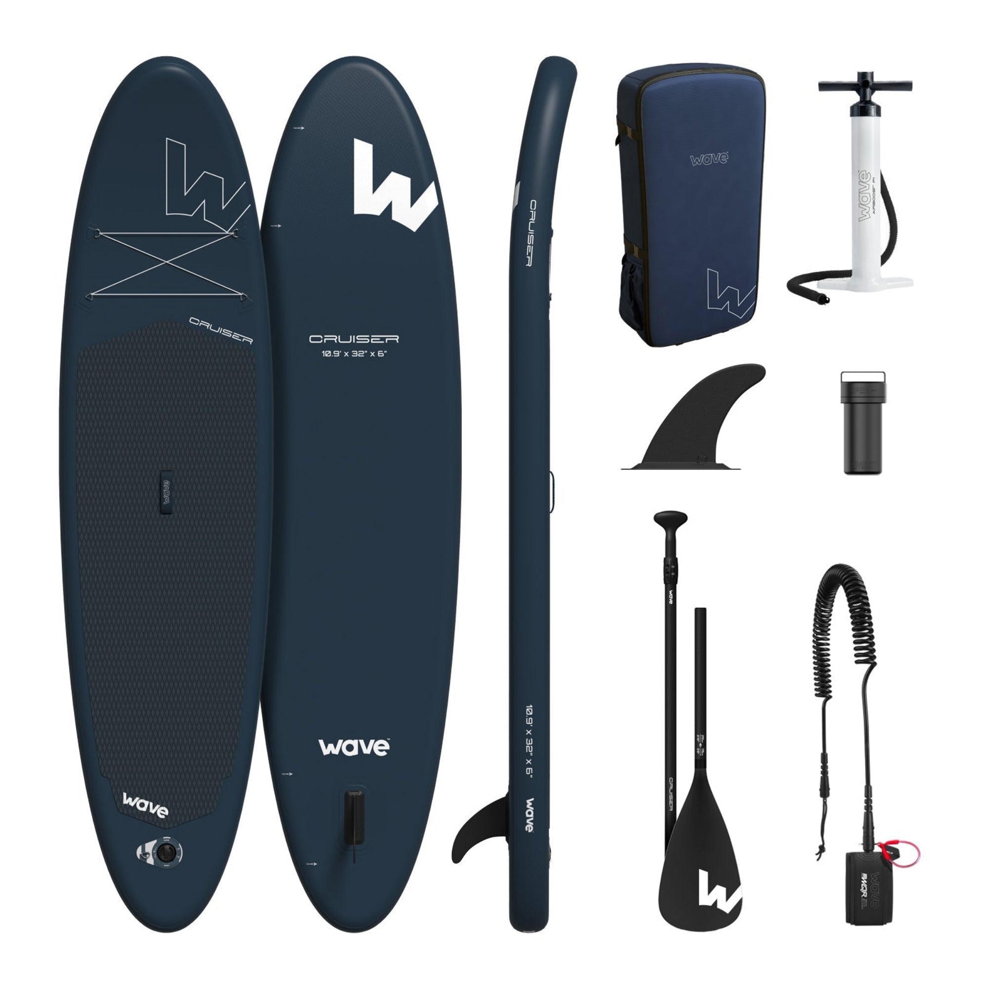 Cruiser 2.0 SUP | Inflatable Paddle Board | 10'9ft | Navy - Wave Sups USA