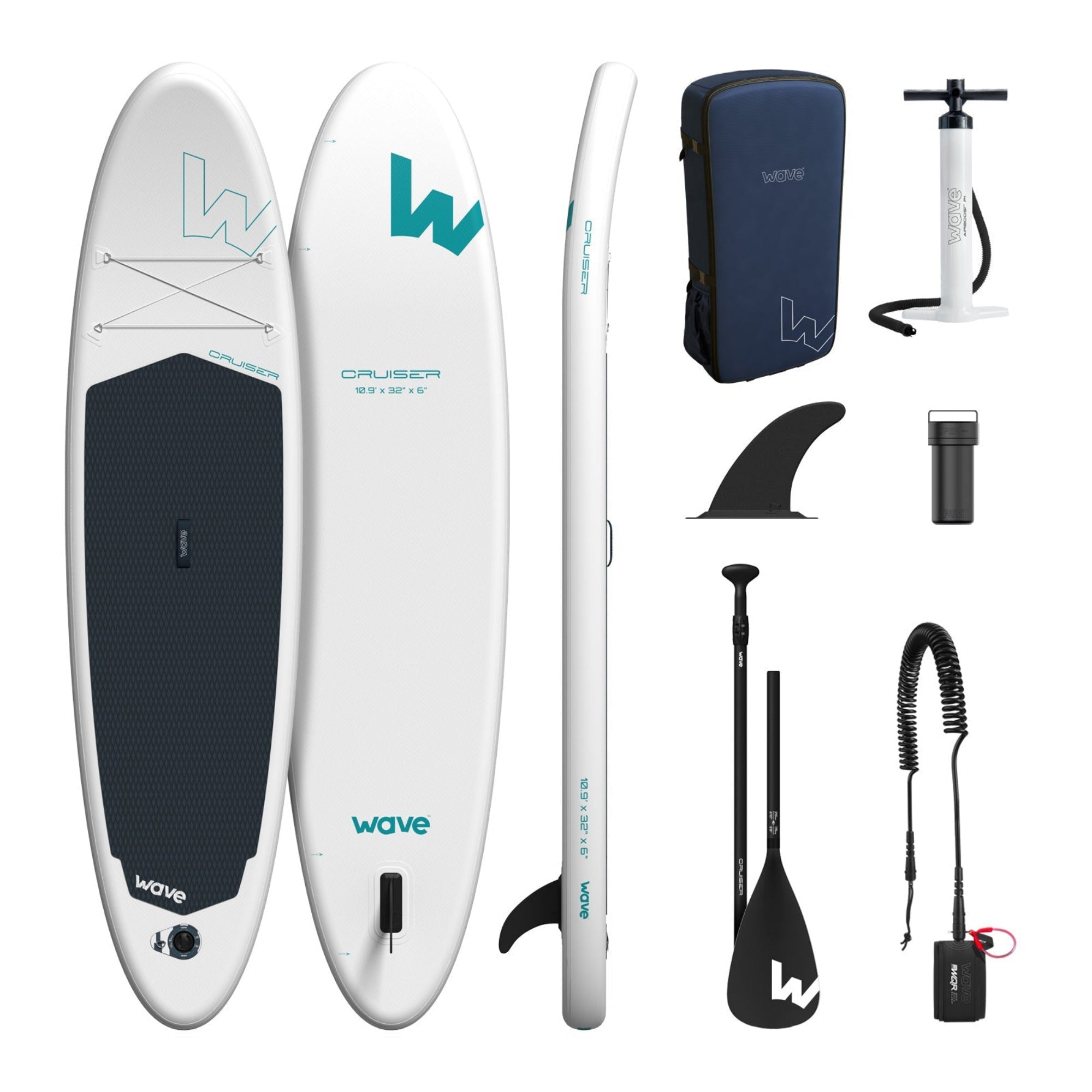 Cruiser 2.0 SUP | Inflatable Paddle Board | 10'9ft | White - Wave Sups USA