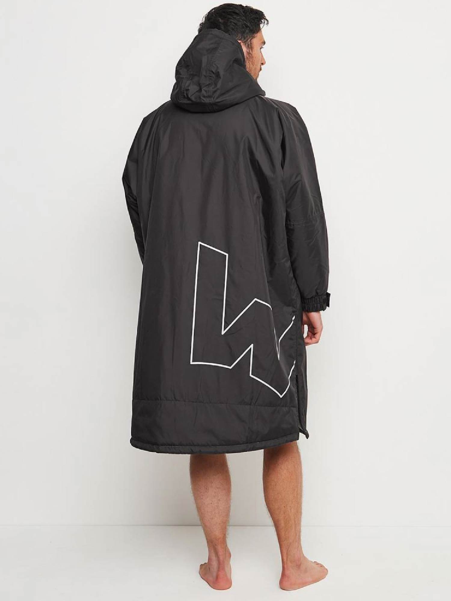 Fleece - Lined Changing Robe | Unisex | Black & Gray - Wave Sups USA