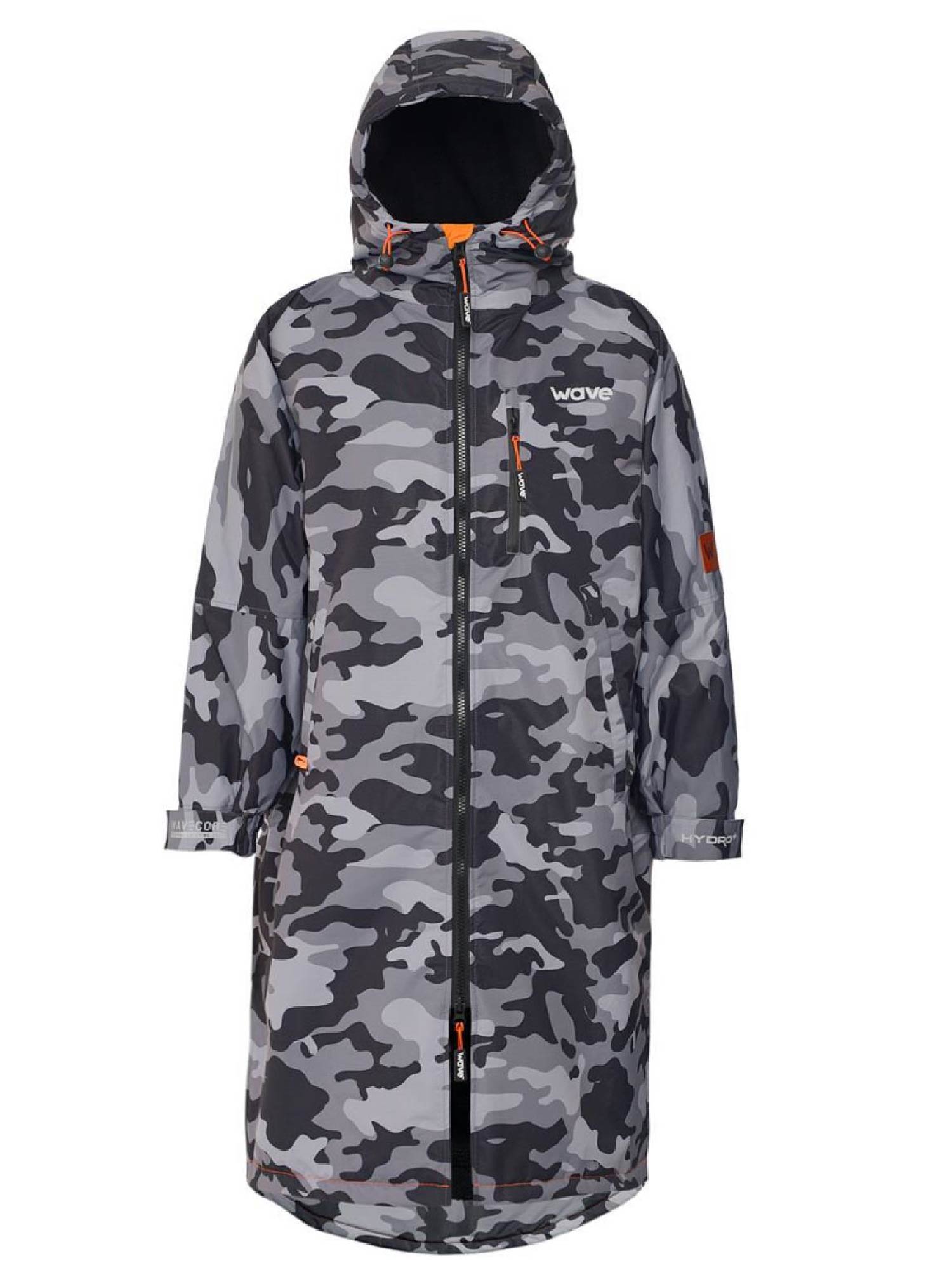 Fleece - Lined Changing Robe | Unisex | Gray Camouflage - Wave Sups USA