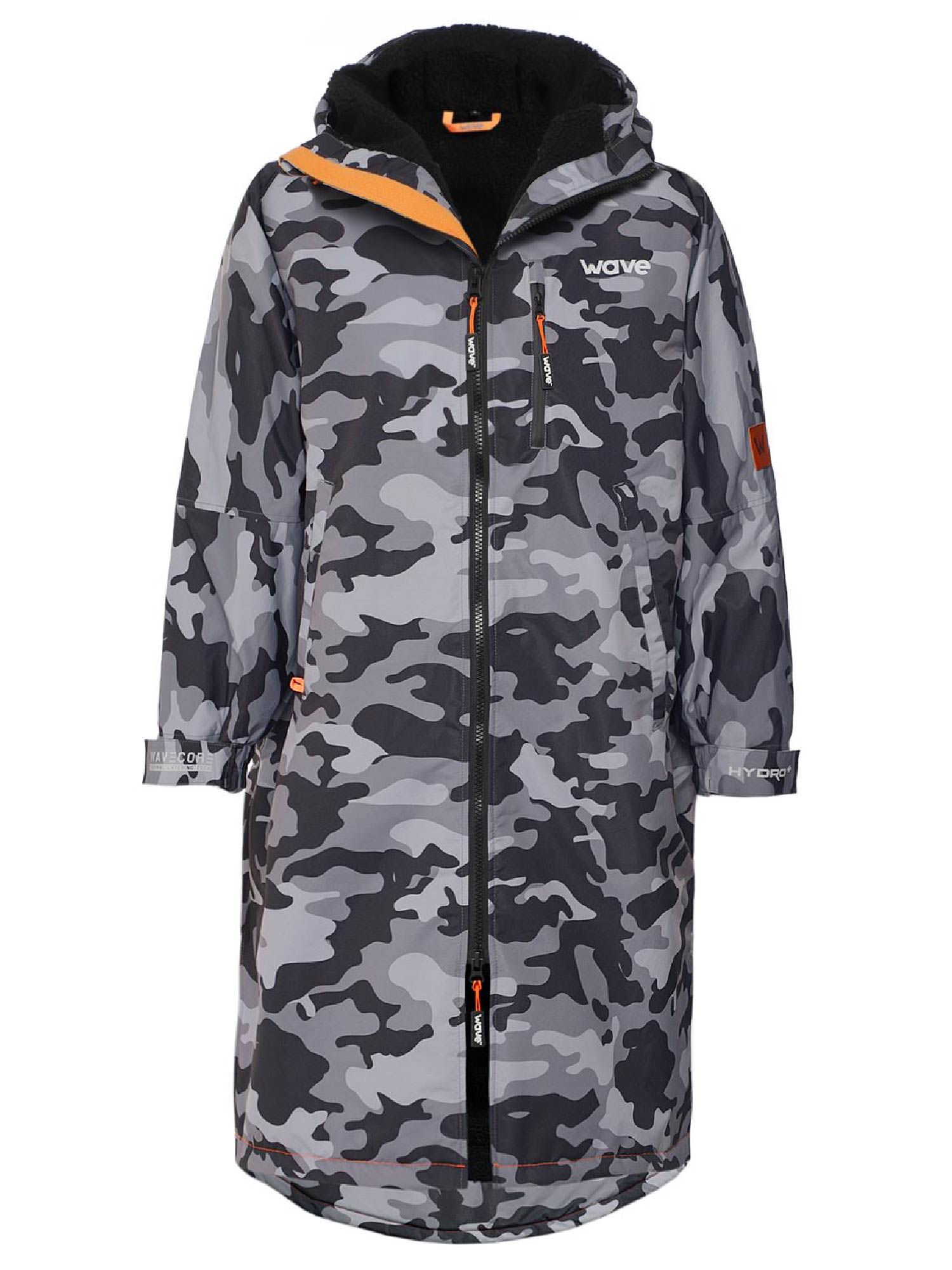 Fleece - Lined Changing Robe | Unisex | Gray Camouflage - Wave Sups USA