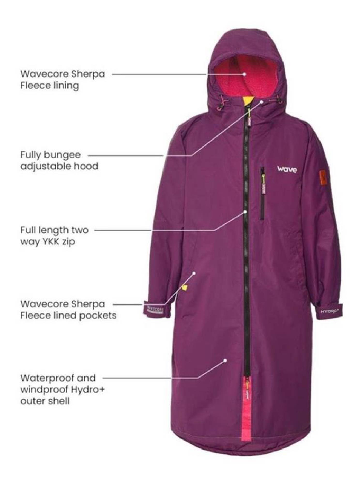 Fleece - Lined Changing Robe | Unisex | Purple - Wave Sups USA