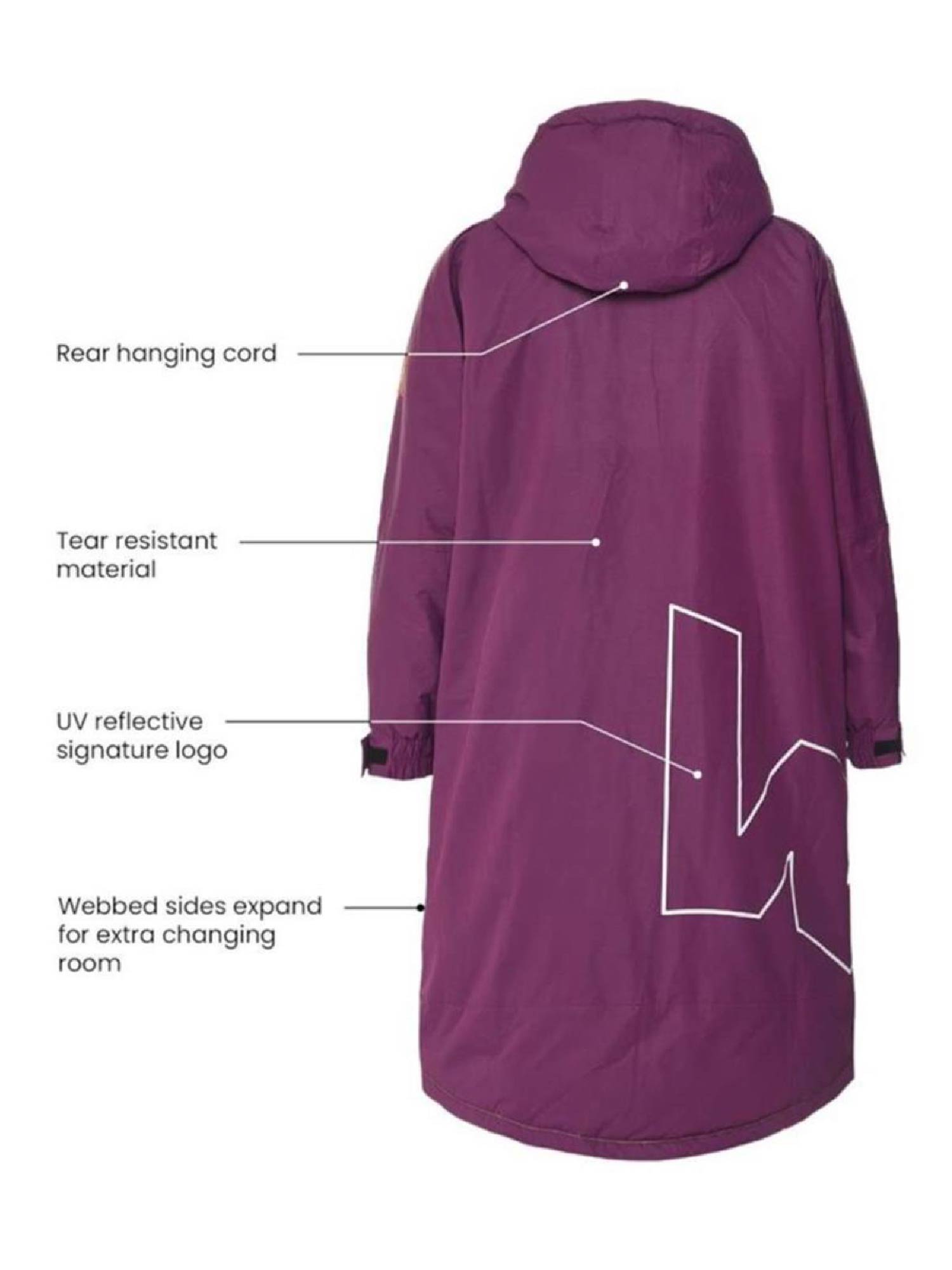 Fleece - Lined Changing Robe | Unisex | Purple - Wave Sups USA