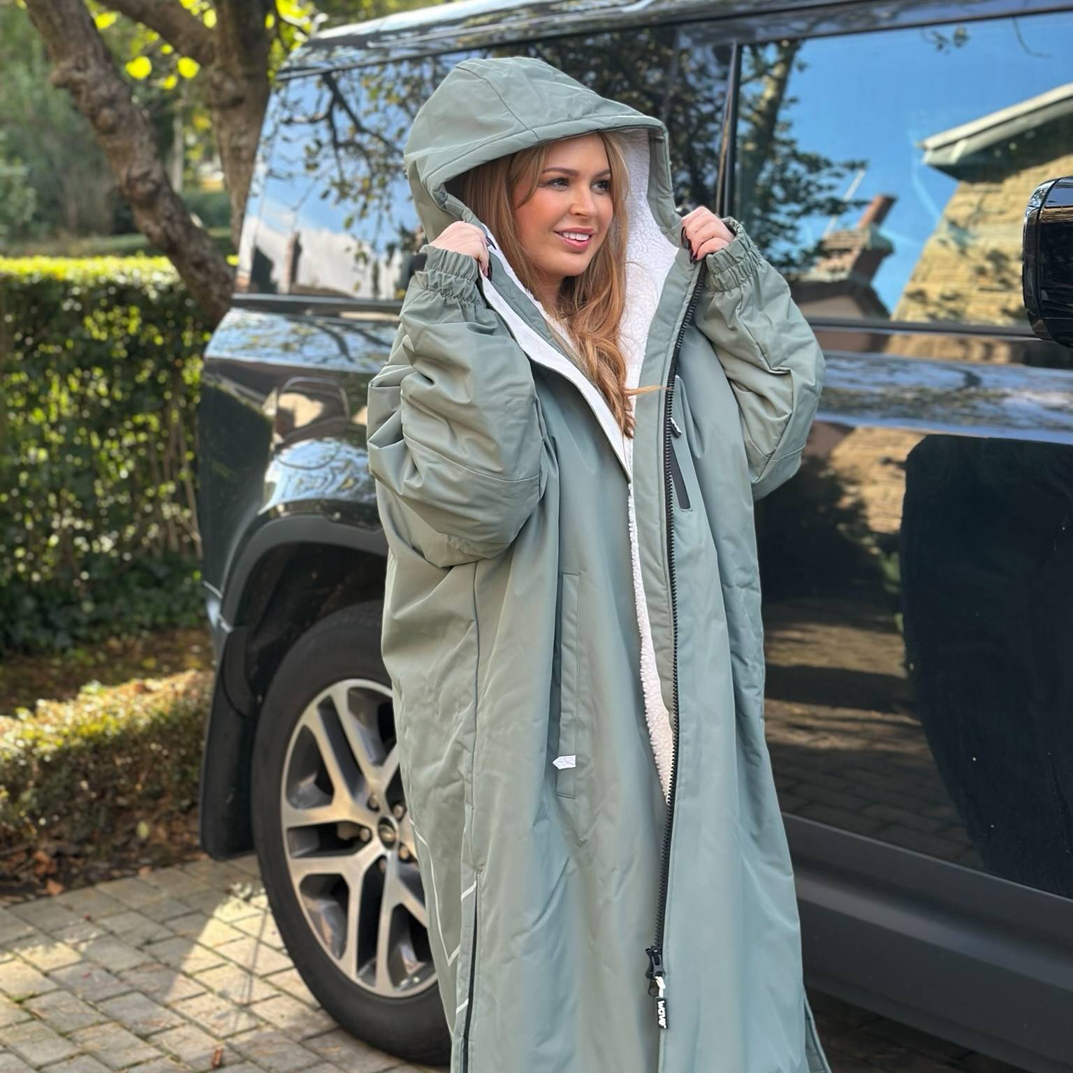 Fleece - Lined Changing Robe | Unisex | Sage - Wave Sups USA