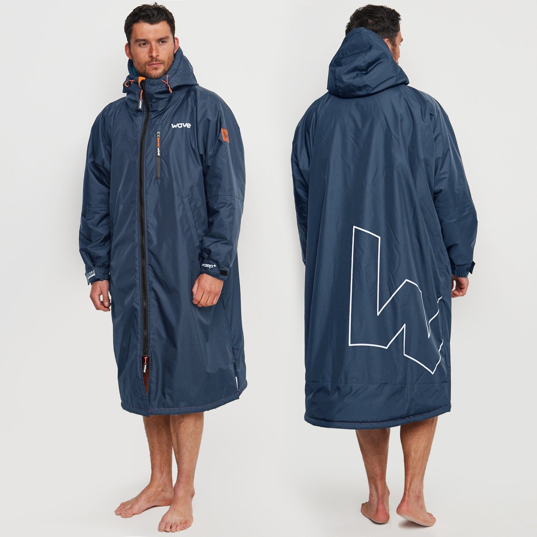 Fleece - Lined Waterproof Changing Robe | Waterproof & Windproof | Unisex | Navy Blue - Wave Sups USA