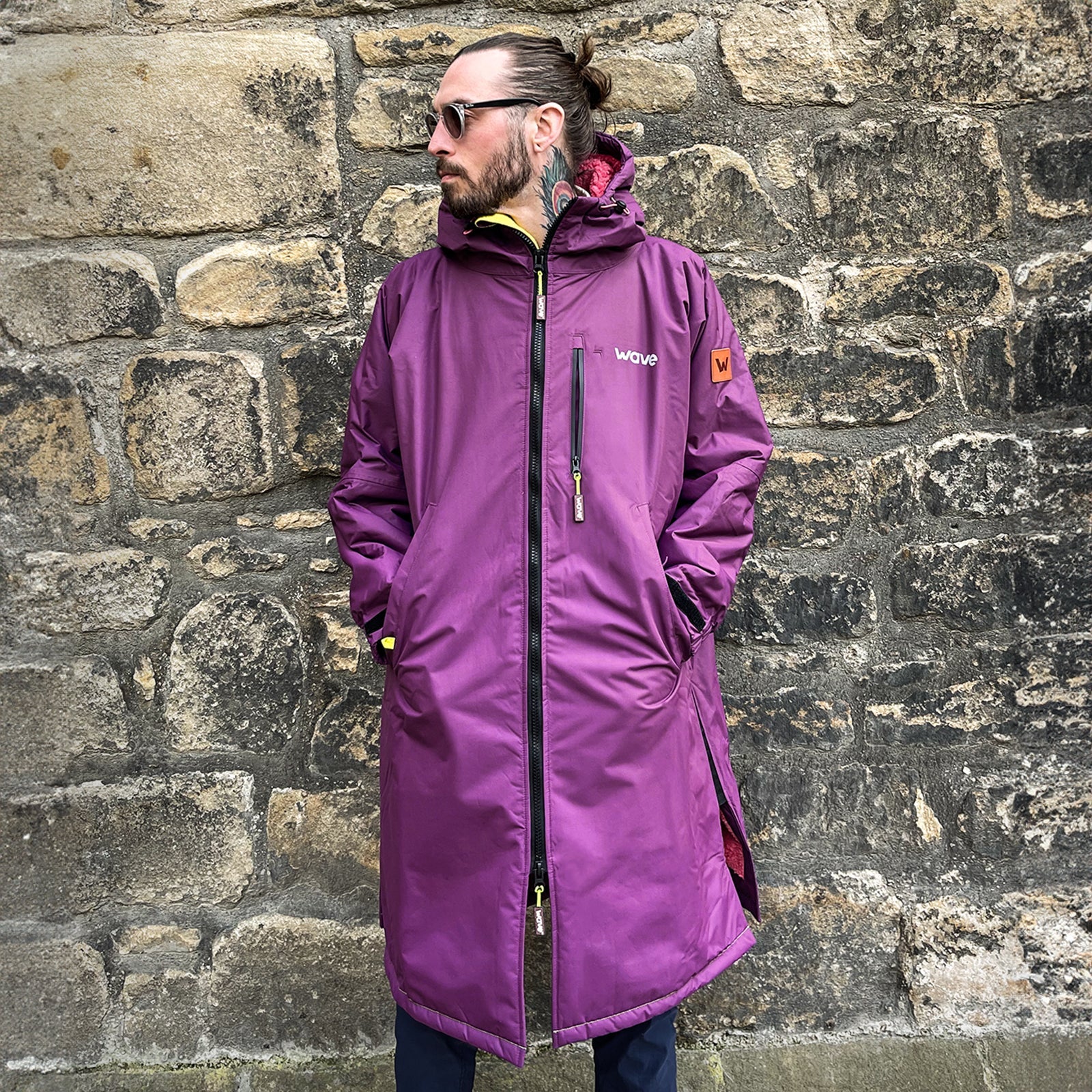 Fleece - Lined Waterproof Changing Robe | Waterproof & Windproof | Unisex | Purple - Wave Sups USA