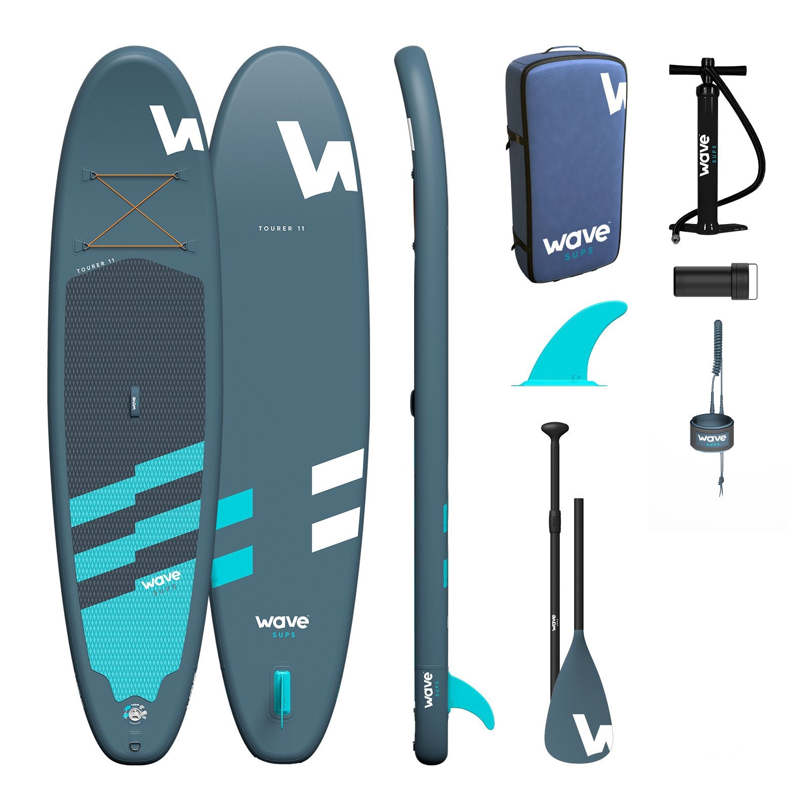 Tourer SUP | Inflatable Stand - Up Paddleboard | 10/11ft | Navy - Wave Sups USA