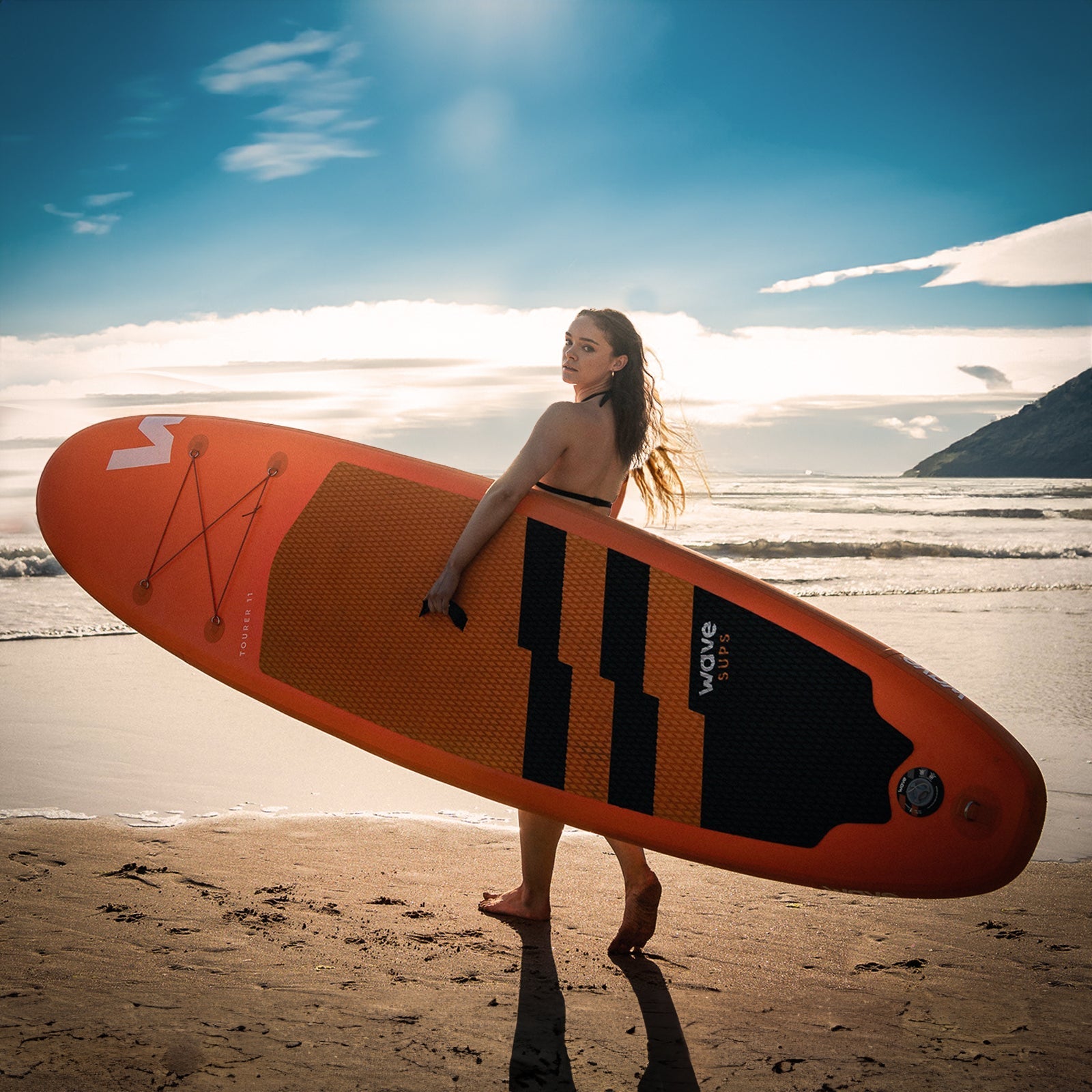 Tourer SUP | Inflatable Stand - Up Paddleboard | 10/11ft | Orange - Wave Sups USA