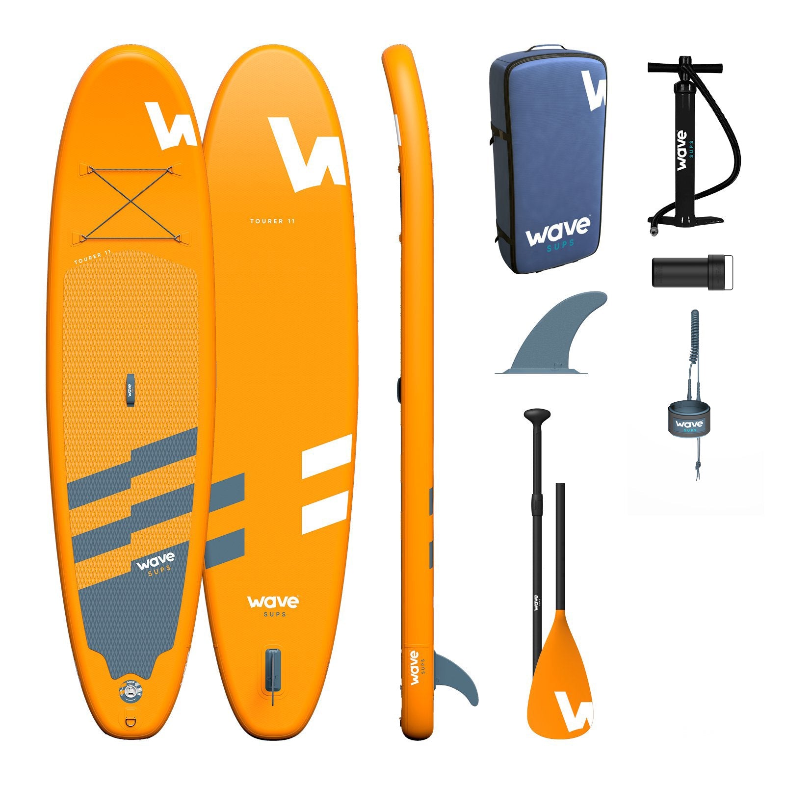 Tourer SUP | Inflatable Stand - Up Paddleboard | 10/11ft | Orange - Wave Sups USA