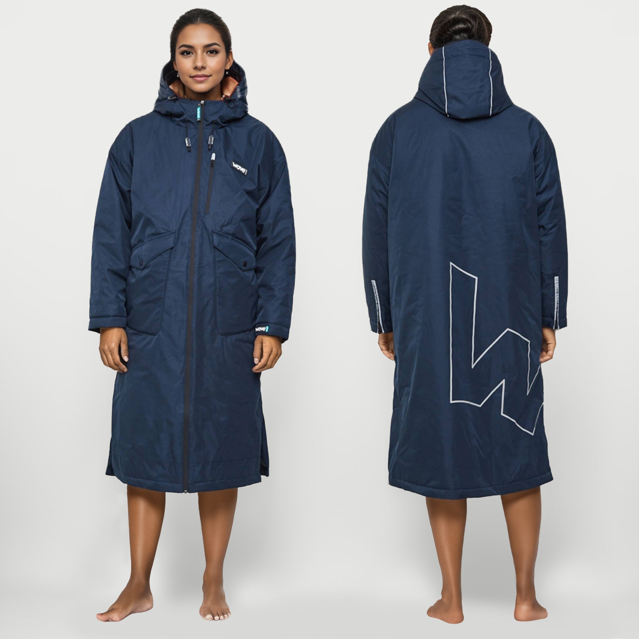 Wave 3 in 1 Waterproof & Windproof Changing Robe | Unisex | Navy Blue - Wave Sups USA