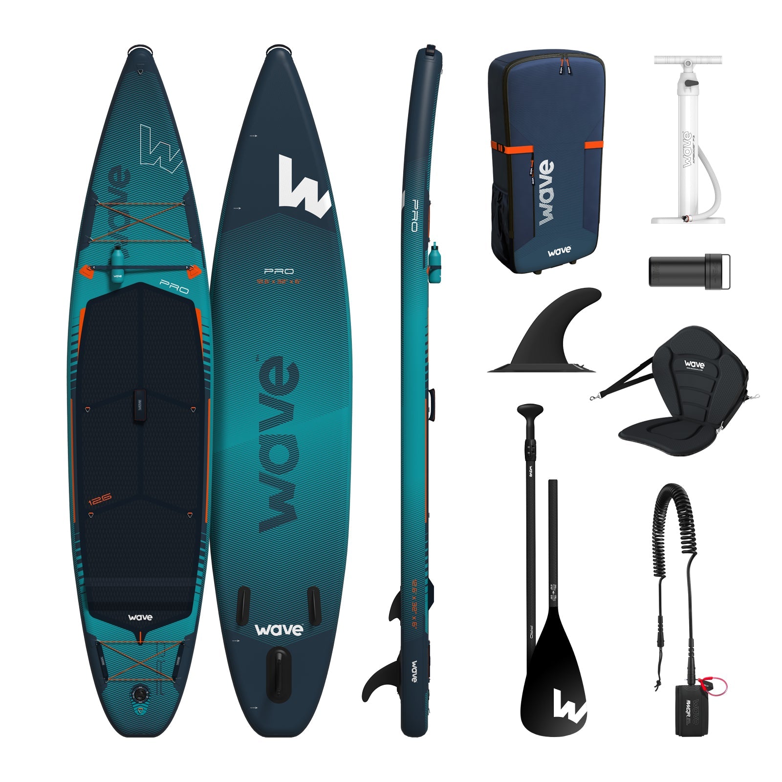 Pro 2.0 SUP | Inflatable Paddleboard | 12'6ft | Navy - Wave Sups USA