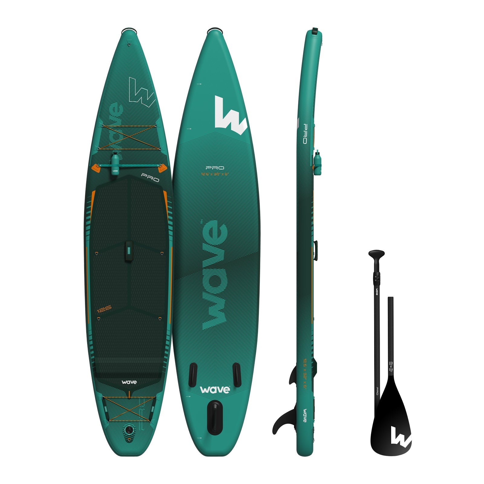 Pro 2.0 SUP | Inflatable Paddleboard | 12'6ft | Teal - Wave Sups USA
