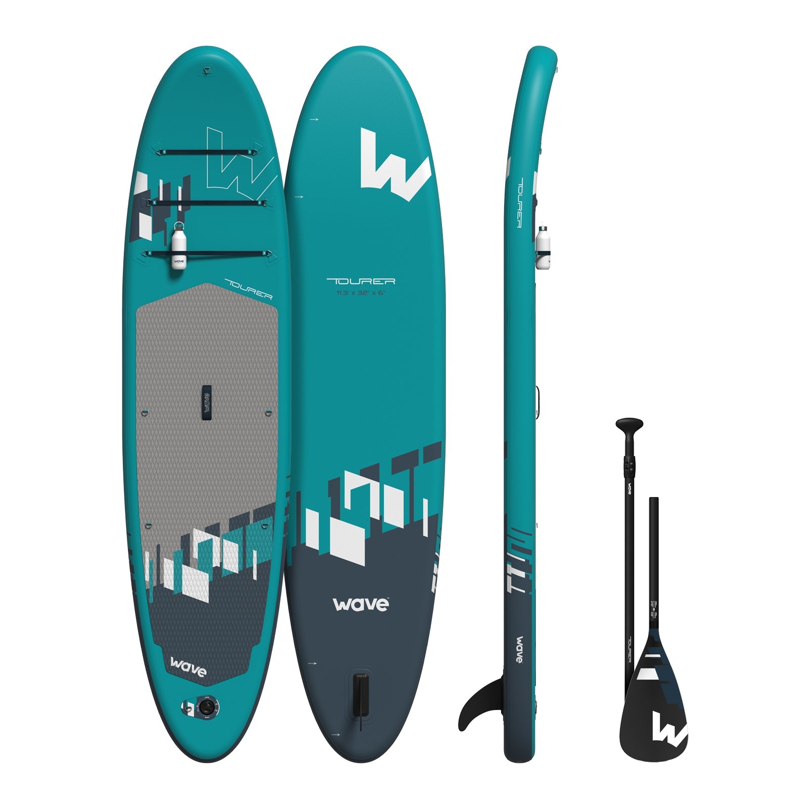Tourer 2.0 SUP | Inflatable Paddleboard | 10'3/11'3ft | Aqua - Wave Sups USA