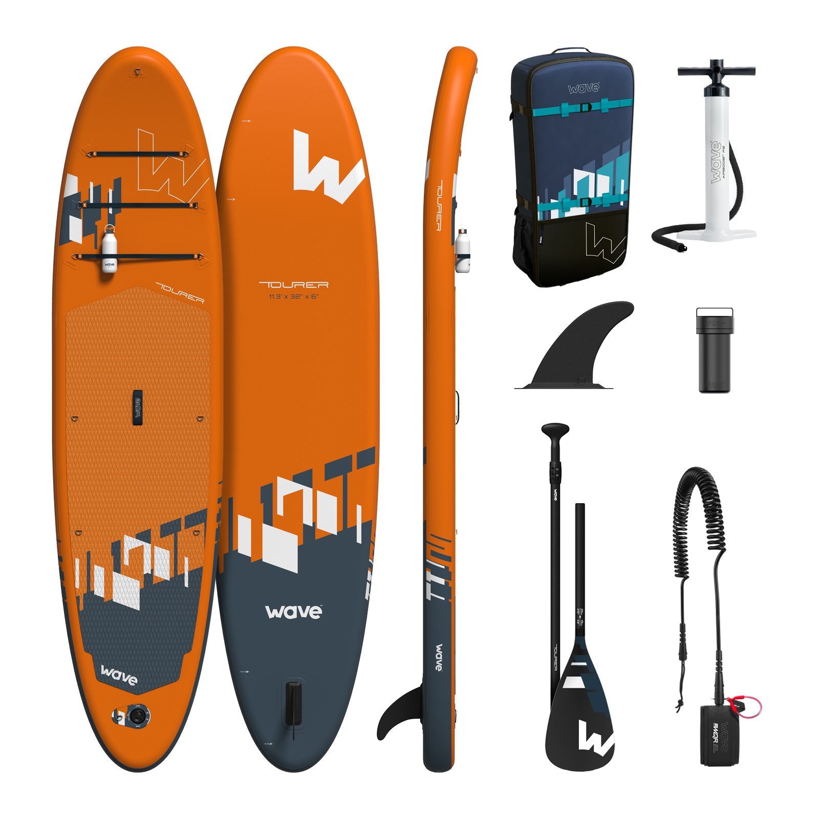 Tourer 2.0 SUP | Inflatable Paddleboard | 10'3/11'3ft | Orange - Wave Sups USA
