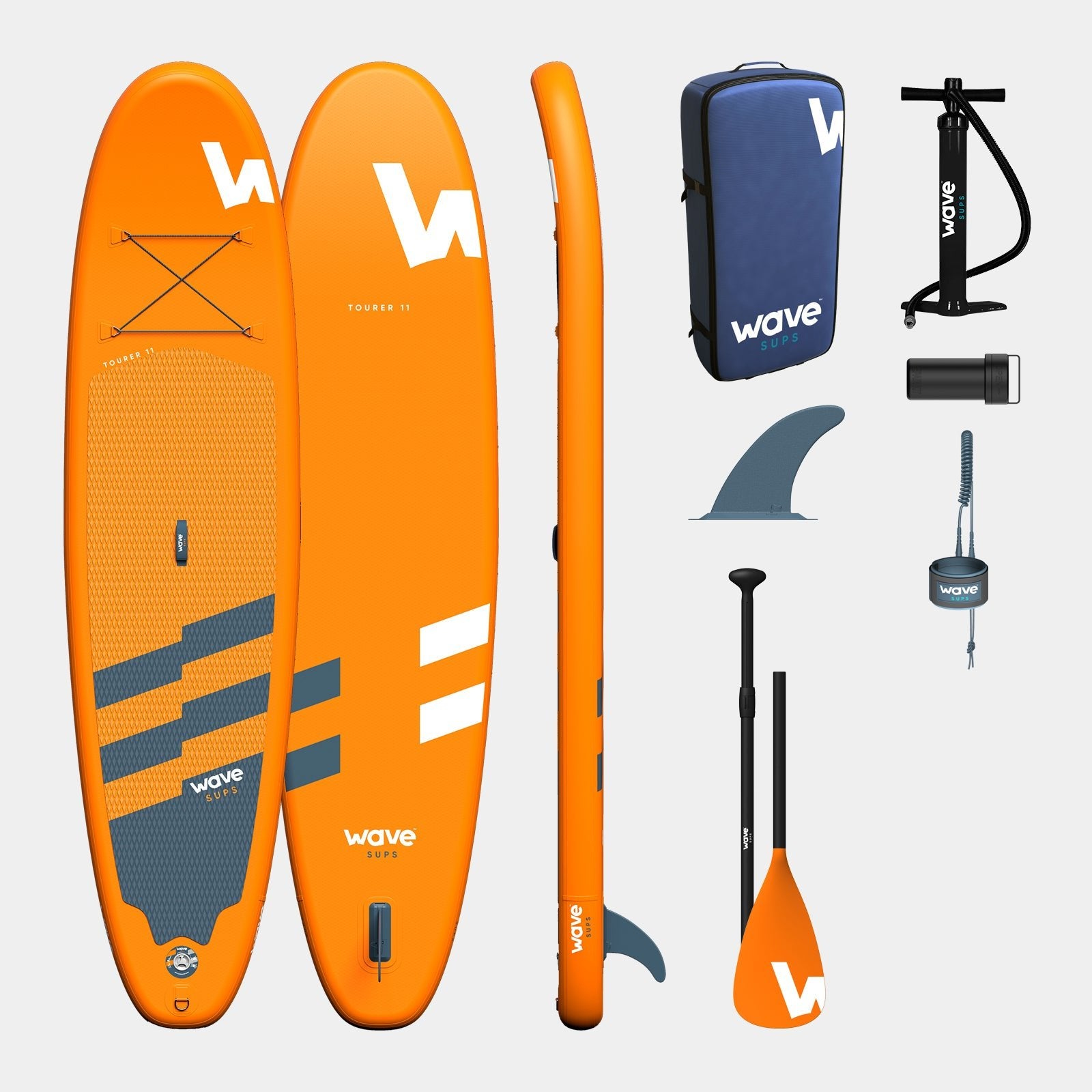 Tourer SUP | Inflatable Stand-Up Paddleboard | 10/11ft | Orange - Wave Sups USA